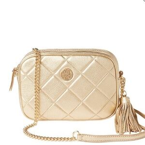 Leather gold Dessa Lilly Pulitzer Crossbody bag. Gently used condition.